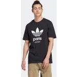 Schwarze adidas Originals T-Shirts mit Paris-Motiv für Herren Größe XS 