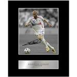 Iconic pics Fotodruck mit Autogramm von Zinedine Zidane, Frankreich, Passepartout