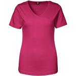 ID Identity Damen Interlock T-Shirt V-Ausschnitt 0506 (3XL, pink)
