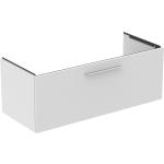 Weiße Moderne Ideal Standard Rechteckige Waschbeckenunterschränke & Badunterschränke Matte mit Schublade Breite 100-150cm, Höhe 100-150cm, Tiefe 0-50cm 