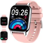 Smartwatches mit Touchscreen-Zifferblatt mit Anruf-Funktion mit Bluetooth mit Schrittzähler für Damen zum Fitnesstraining 