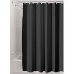 iDesign rideau de douche, rideau douche en polyester imperméable avec ourlet renforcé, rideau de bain lavable de taille 180,0 cm x 200,0 cm, noir