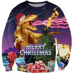 Reduzierte Langärmelige Herrensweatshirts mit Dinosauriermotiv aus Polyester Handwäsche Größe M Weihnachten 