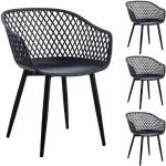 Schwarze Retro Idimex Designer Stühle Höhe 50-100cm 4-teilig 