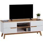 Weiße Moderne Idimex Tibor TV Schränke & Fernsehschränke gebeizt aus Massivholz mit Schublade Breite 100-150cm, Höhe 50-100cm, Tiefe 0-50cm 