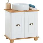IDIMEX Waschbeckenschrank COLMAR Waschbecken Unterschrank Badschrank Waschtischunterschrank 2 Fächer, braun|weiß, weiß/braun