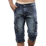 Blaue Jeans-Shorts mit Reißverschluss aus Baumwolle für Herren Weite 36 für den für den Sommer 