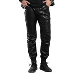 Schwarze Casual Herrenlederhosen aus Leder Größe 3 XL 