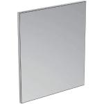 Silberne Wandspiegel mit Rahmen aus Aluminium beleuchtet 