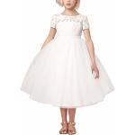 Weiße Elegante iEFiEL Kinderfestkleider für Mädchen Größe 104 