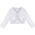 Offwhitefarbene Elegante iEFiEL Kinderübergangsjacken aus Kunstfell für Mädchen Größe 86 für den für den Winter 
