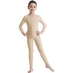 iEFiEL Turnanzug Kinder Mädchen Ganzkörperanzug Trikot Stretch Body Leotard Turnbody für Ballett Gymnastik Sport Training Dancewear Nude 140-152