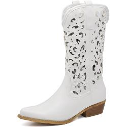 IF Fashion Stiefel Stiefel Texani Cowboy Western Schuhe Damen Zehe Camperos Ethnische 629, 629 Weiß, 40 EU
