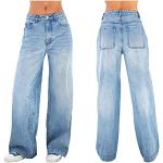 Hellblaue Elegante Ripped Jeans & Zerrissene Jeans aus Denim für Damen Größe XS Große Größen 
