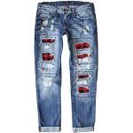 Pinke Ripped Jeans & Zerrissene Jeans aus Cord für Damen Größe 3 XL Petite 