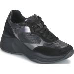 Reduzierte Schwarze IGI&Co Low Sneaker aus Leder für Damen Größe 38 mit Absatzhöhe 5cm bis 7cm 