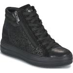 Reduzierte Schwarze IGI&Co High Top Sneaker & Sneaker Boots aus Leder für Damen Größe 40 mit Absatzhöhe 5cm bis 7cm 