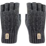 Dunkelgraue Fingerlose Handschuhe & Halbfinger-Handschuhe für Herren für den für den Winter 