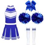 Blaue V-Ausschnitt Cheerleader-Kostüme für Kinder Größe 158 