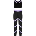 iiniim Mädchen Sport Kleidung Set Jogginganzug Schmetterling Druck Crop Top Oberteile mit Fitness Hose Jogger Tanz Yoga Training M Lavendel 170-176