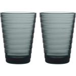 Dunkelgraue Skandinavische Iittala Aino Runde Glasserien & Gläsersets aus Glas stapelbar 2-teilig 