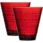 Rote Skandinavische Iittala Kastehelmi Glasserien & Gläsersets aus Glas 