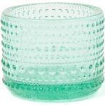 Hellgrüne Iittala Kastehelmi Runde Teelichthalter aus Glas 