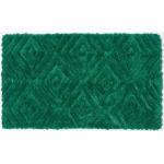 Smaragdgrüne Rautenmuster Moderne Homescapes Badteppiche aus Baumwolle maschinenwaschbar 