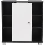 Ikayaa - Unter der Spüle 3 Ebenen multifunktionale Regalschrank für Küche, Bad, Waschbecken Lagerung|Alle schwarz + weiße Tür - Alle schwarz + weiße Tür