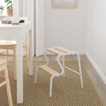 Weiße IKEA Tritthocker aus Massivholz Breite 0-50cm, Höhe 0-50cm, Tiefe 0-50cm 
