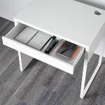 Weiße IKEA Micke Schreibtische & Arbeitstische aus Holz mit Schublade Breite 50-100cm, Höhe 50-100cm, Tiefe 0-50cm 