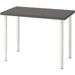 IKEA OLOV/LINNMON Schreibtisch, 100x60cm, Dunkelgrau/Weiß