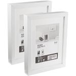 Ikea RIBBA Chunky Thick Box Bilderrahmen, weiß, 18 x 24 cm (mit 13 x 18 cm Matte), Holzfaserplatte & Kunststoff - 2er Set
