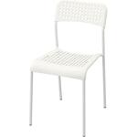 IKEA Stapelstuhl "ADDE" Stuhl aus Kunststoff mit Stahlgestell - STAPELBAR (weiß)