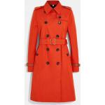 Orange Coach Bio Trenchcoats mit Knopf aus Leder für Damen Größe L 