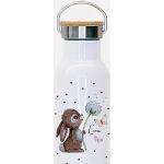ilka parey wandtattoo-welt Trinkflasche Isolierflasche Trinkbecher Hase Häschen mit Pusteblume & Namen personalisiert nachhaltig mit Bambusdeckel tbd08 - ausgewählte Größe: Trinkflasche 500ml