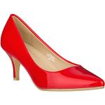 Rote Lack-Optik Vegane Spitze High Heels & Stiletto-Pumps aus Lackleder für Damen Größe 38,5 mit Absatzhöhe 5cm bis 7cm 
