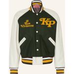 Khakifarbene KENZO College-Jacken aus Leder für Herren Übergrößen 