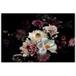 Rosa Blumenglasbilder 80x120 
