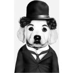 Charlie Chaplin Glasbilder mit Hundemotiv 60x80 