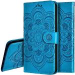 Blaue Honor 7S Cases 2018 Art: Flip Cases mit Mandala-Motiv mit Bildern aus Leder mit Ständer 