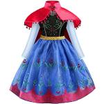 Blaue Blumenmuster Die Eiskönigin Anna Prinzessin-Kostüme aus Tüll für Kinder 