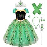 Grüne Die Eiskönigin - völlig unverfroren Anna Prinzessin-Kostüme aus Mesh für Kinder 