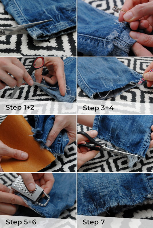Jeans mit Fransendaum in DIY Schritten