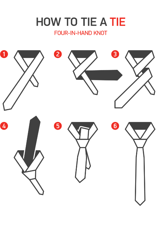 Anleitung für den Four-in-hand Knoten