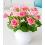 Rosa Runde Kunstblumen aus Kunststoff 