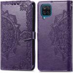 Violette Samsung Galaxy A12 Hüllen Art: Flip Cases mit Mandala-Motiv aus Kunstleder 