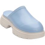 Blaue Slipper leicht für Damen Größe 39 mit Absatzhöhe 5cm bis 7cm 