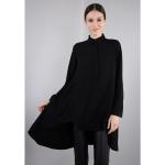 Schwarze Unifarbene Halblangärmelige IMPERIAL Longblusen aus Polyester für Damen Größe XS für den für den Frühling 
