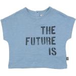 Imps&Elfs Rundhalsshirt IMPS&ELFS Sommer-Shirt elastisches Kinder Kurzarm T-Shirt mit Aufdruck auf Vorder- und Rückseite Rundhals-Shirt Blau